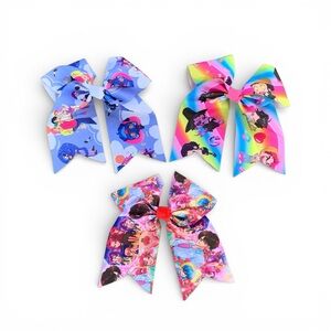 K-pop Demon Hunters Saja Boys Anime Characters Ribbon Hair Bows Kids Accessories